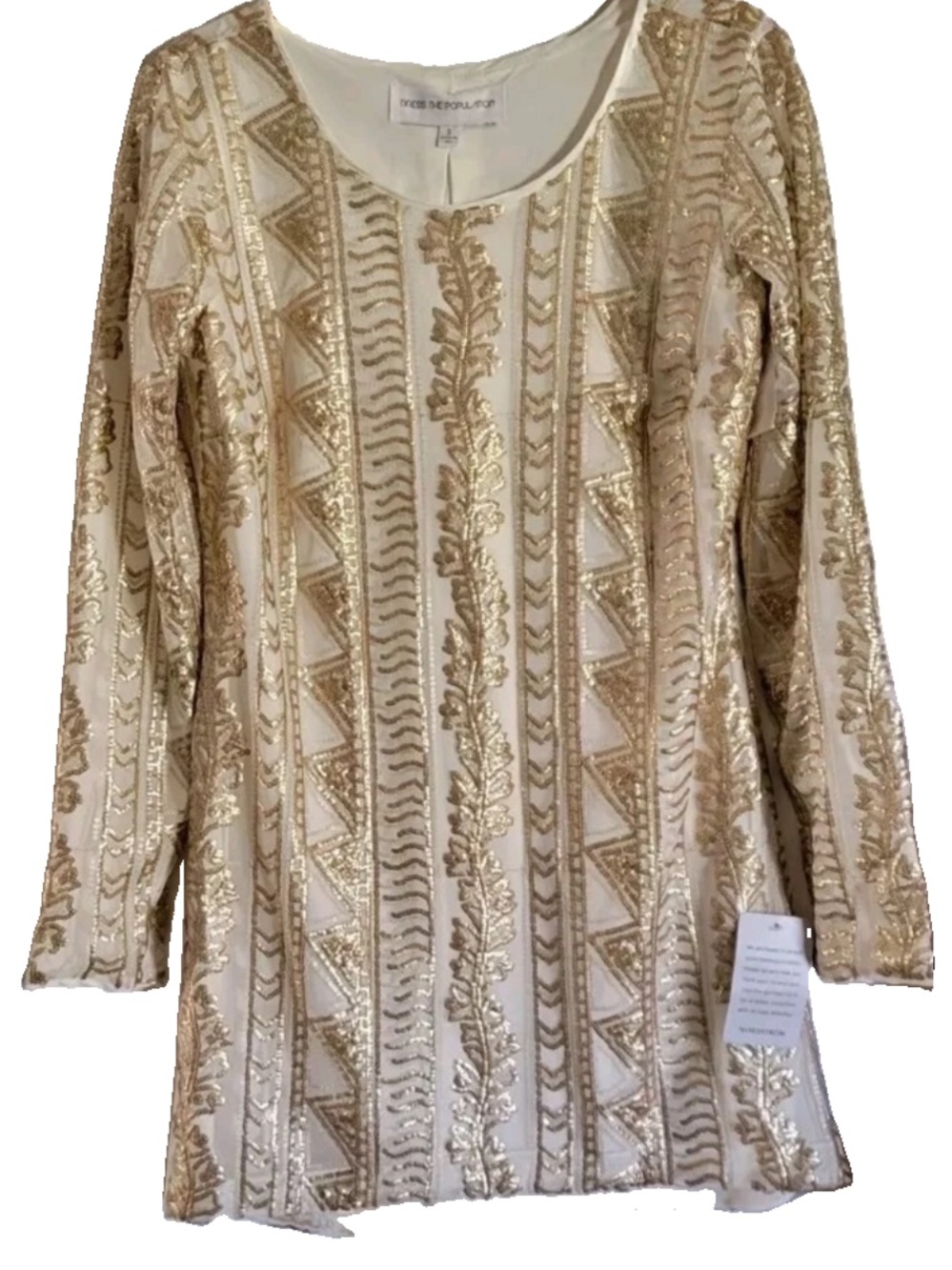 Dress The Population Cassandra Gold Sequin Mini Dress Party New Years Eve Glam